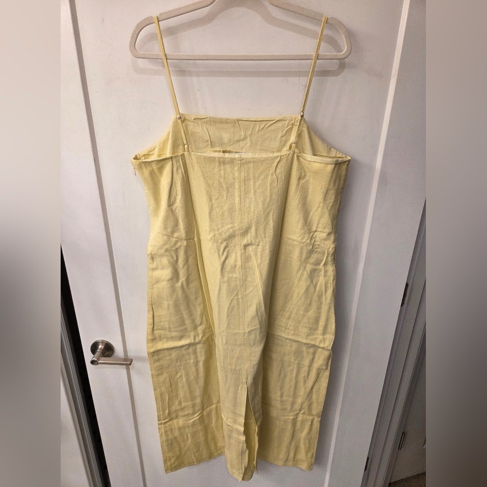 NWT - Banana Republic Linen Blend "Lime Fizz" Spaghetti Strap Midi Dress - Size - Picture 5 of 15